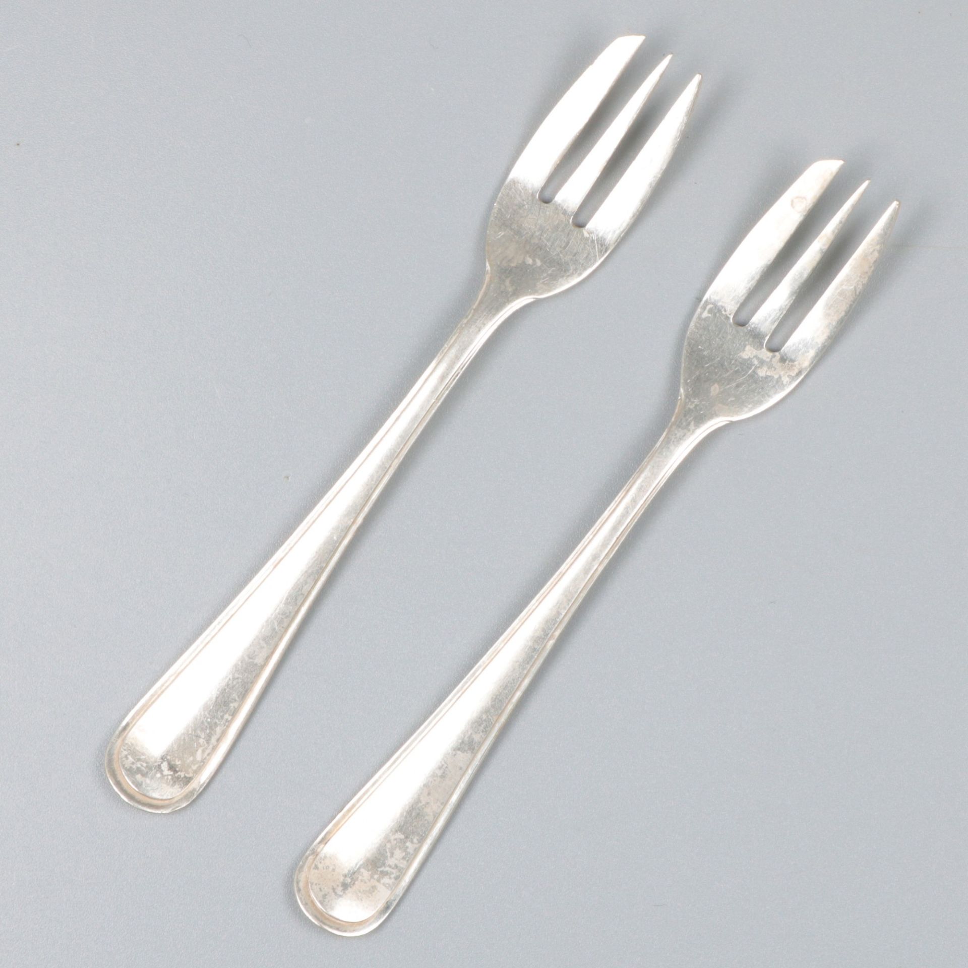 6-piece set of silver cake / pastry forks. - Bild 2 aus 6