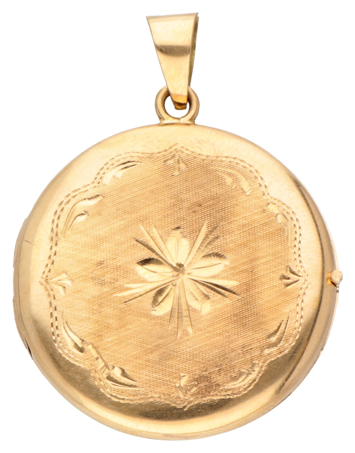 14K Yellow gold medallion with family coat of arms.