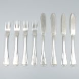 8-piece fish cutlery "Hollands Rondfilet", silver.