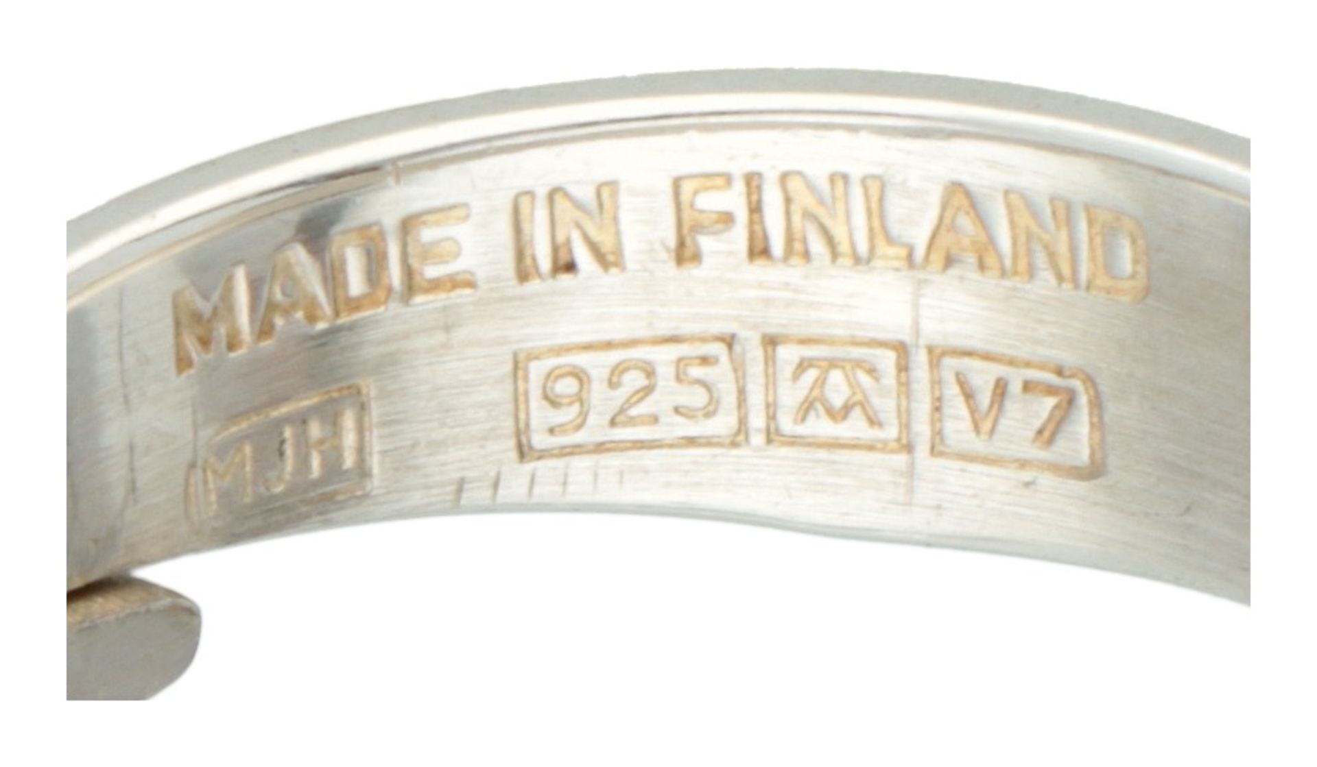 Matti J. Hyvärinnen sterling silver Finnish 1970s design ring with amethyst. - Image 3 of 3