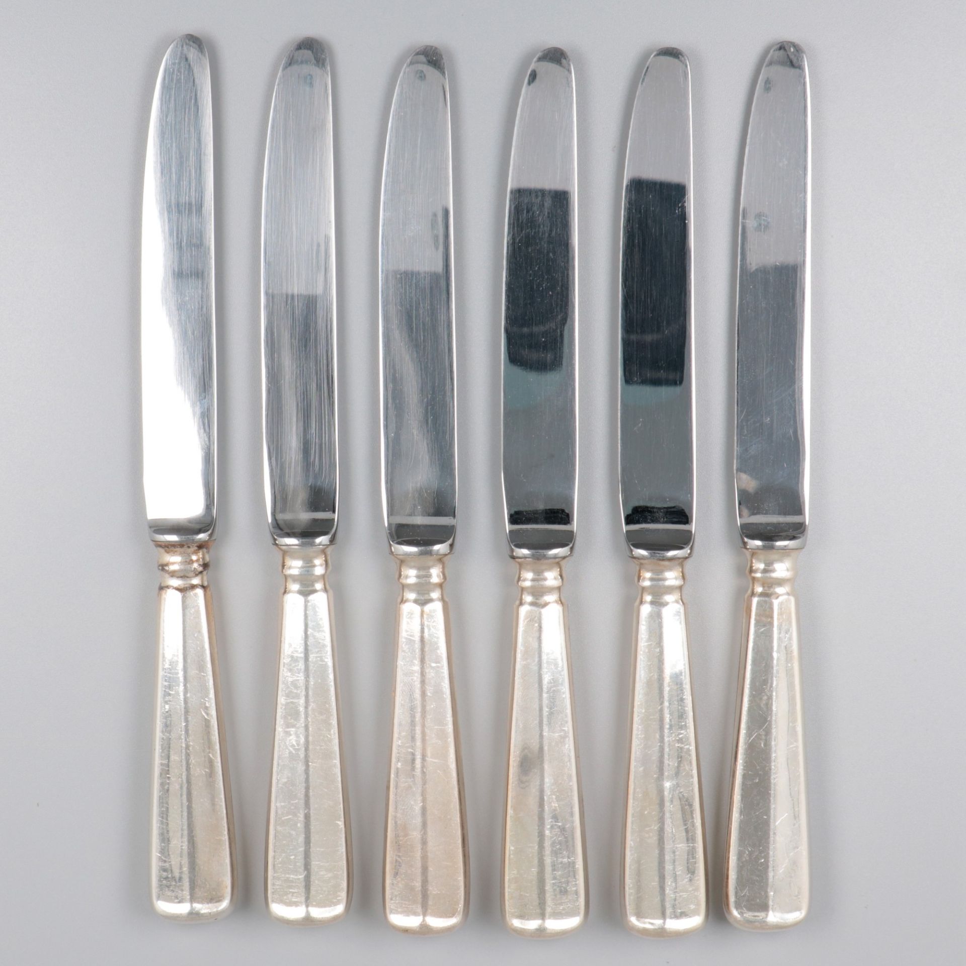 6-piece set of knives ''Haags Lofje'' silver.