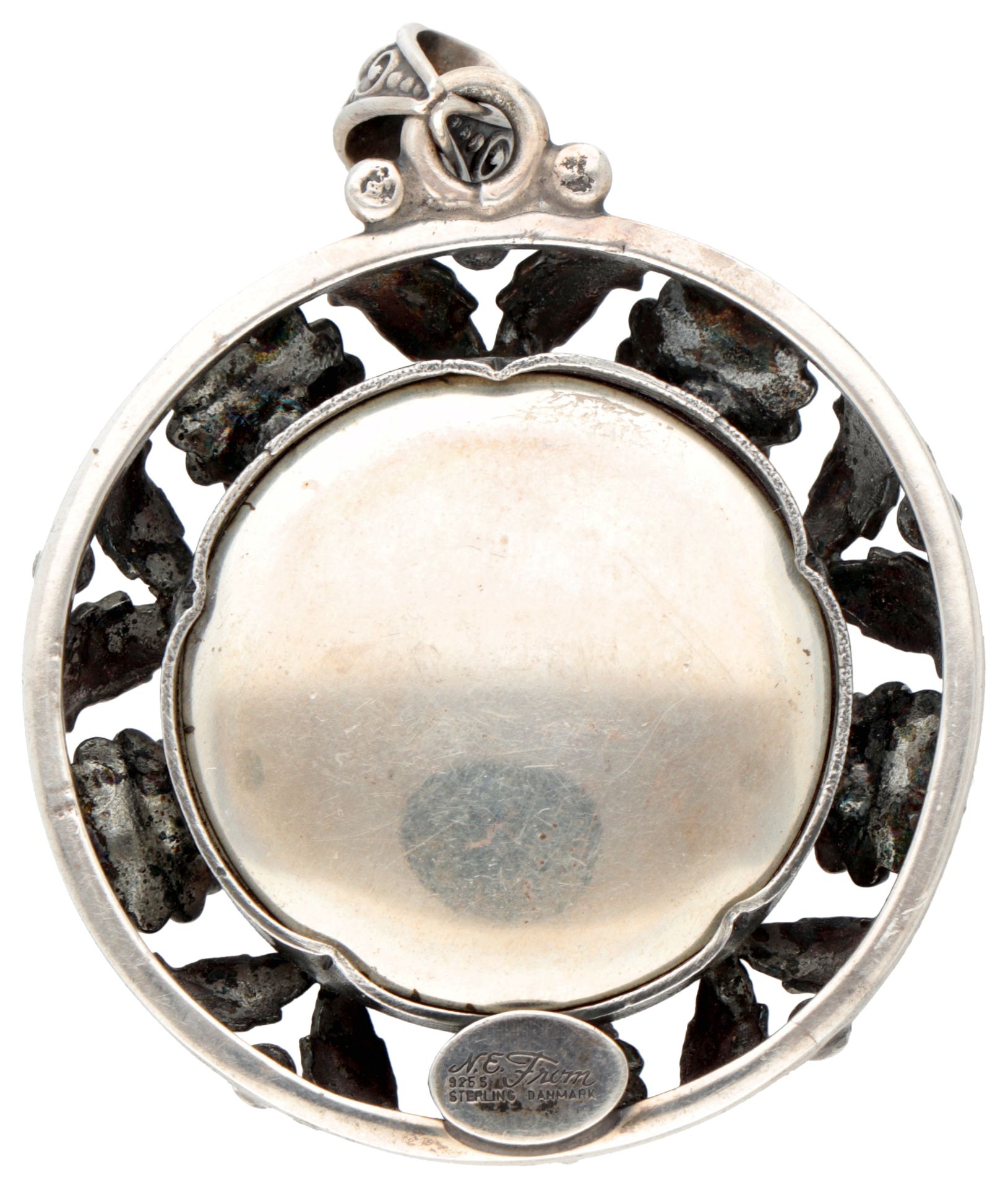 Niels Erik From silver pendant set with rose quartz. - Image 2 of 3