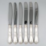 6-piece set dinner knives silver.