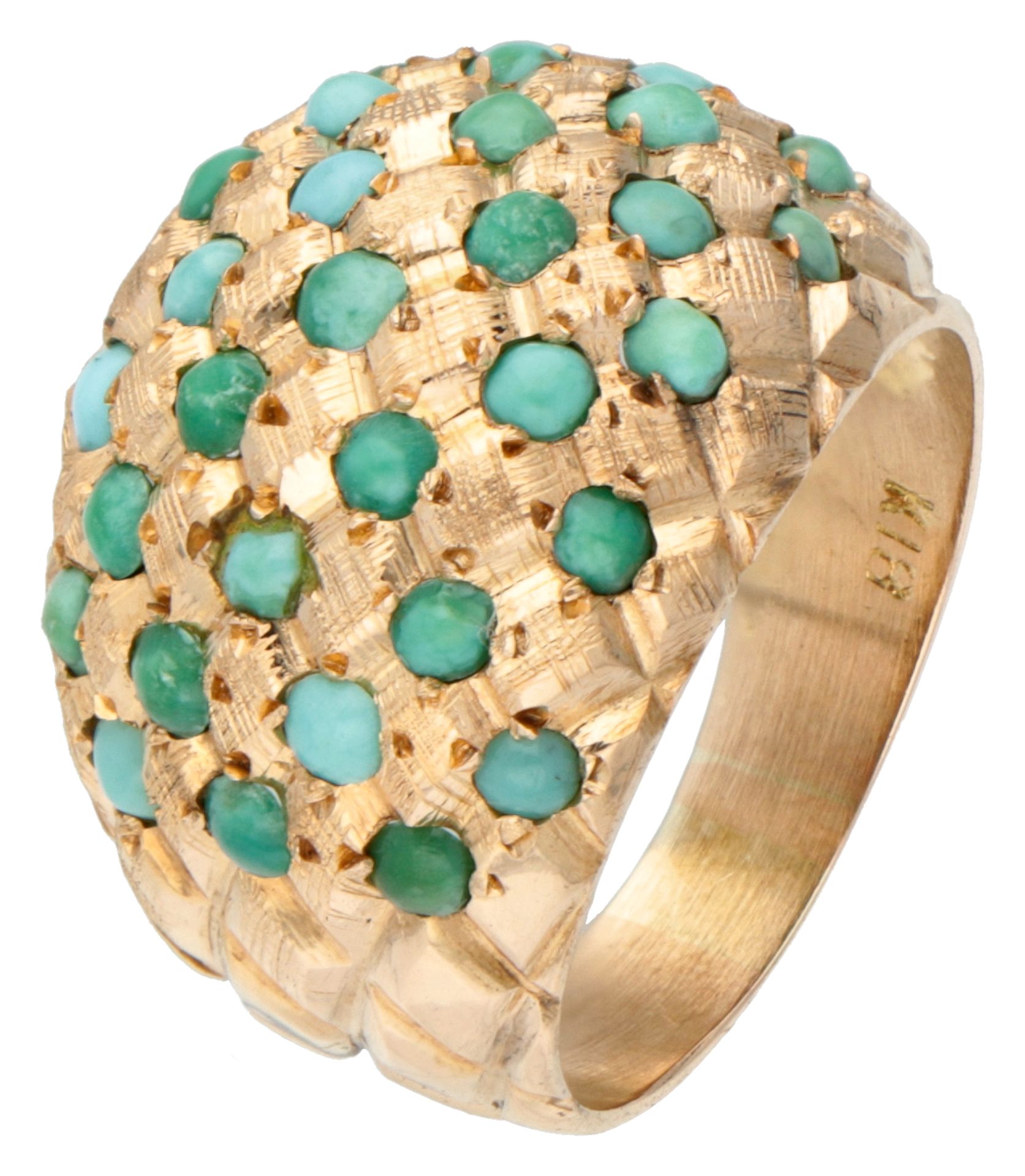 Vintage 14K yellow gold ring set with approx. 1.24 ct. turquoise.