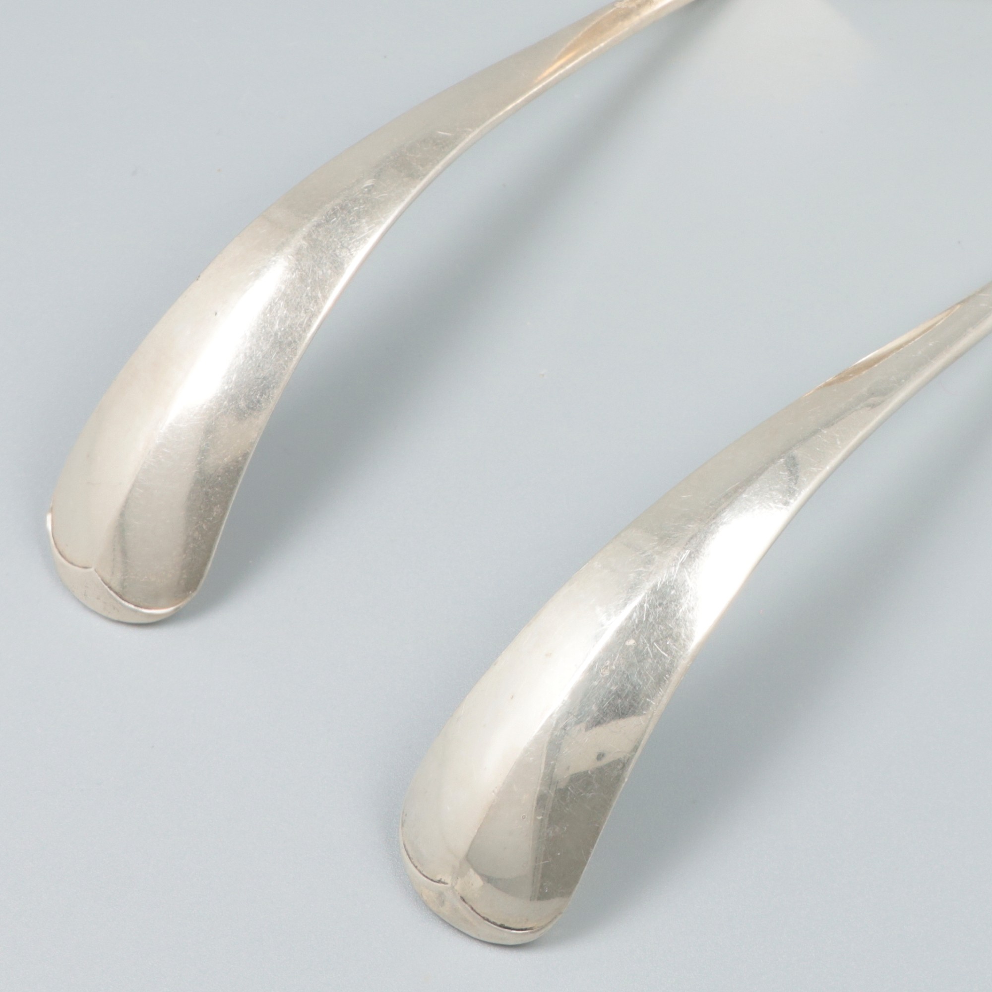 Sauce spoon & compote spoon "Haags Lofje", silver. - Image 3 of 5