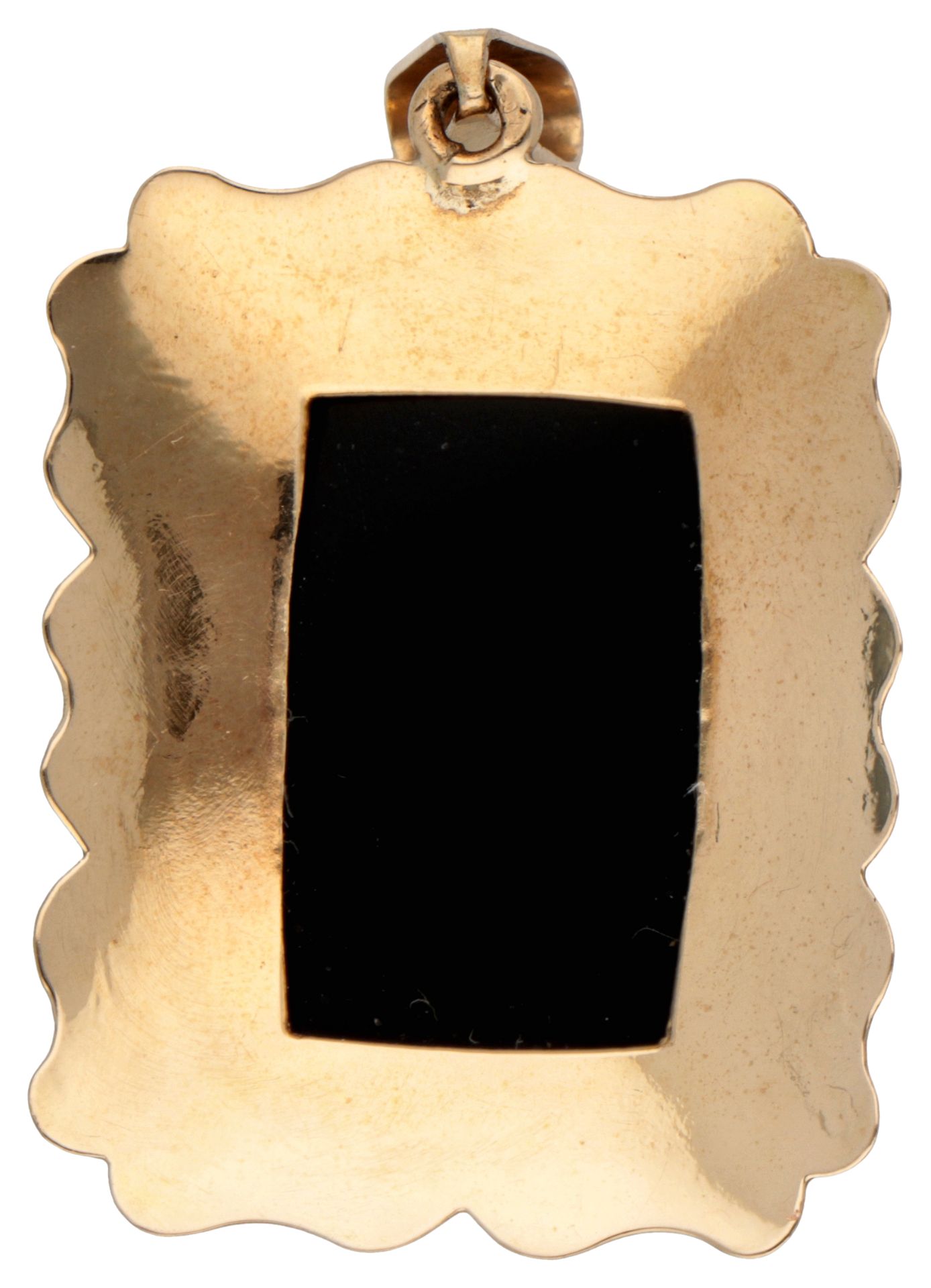 14K yellow gold onyx cameo pendant with Hermès. - Image 3 of 3