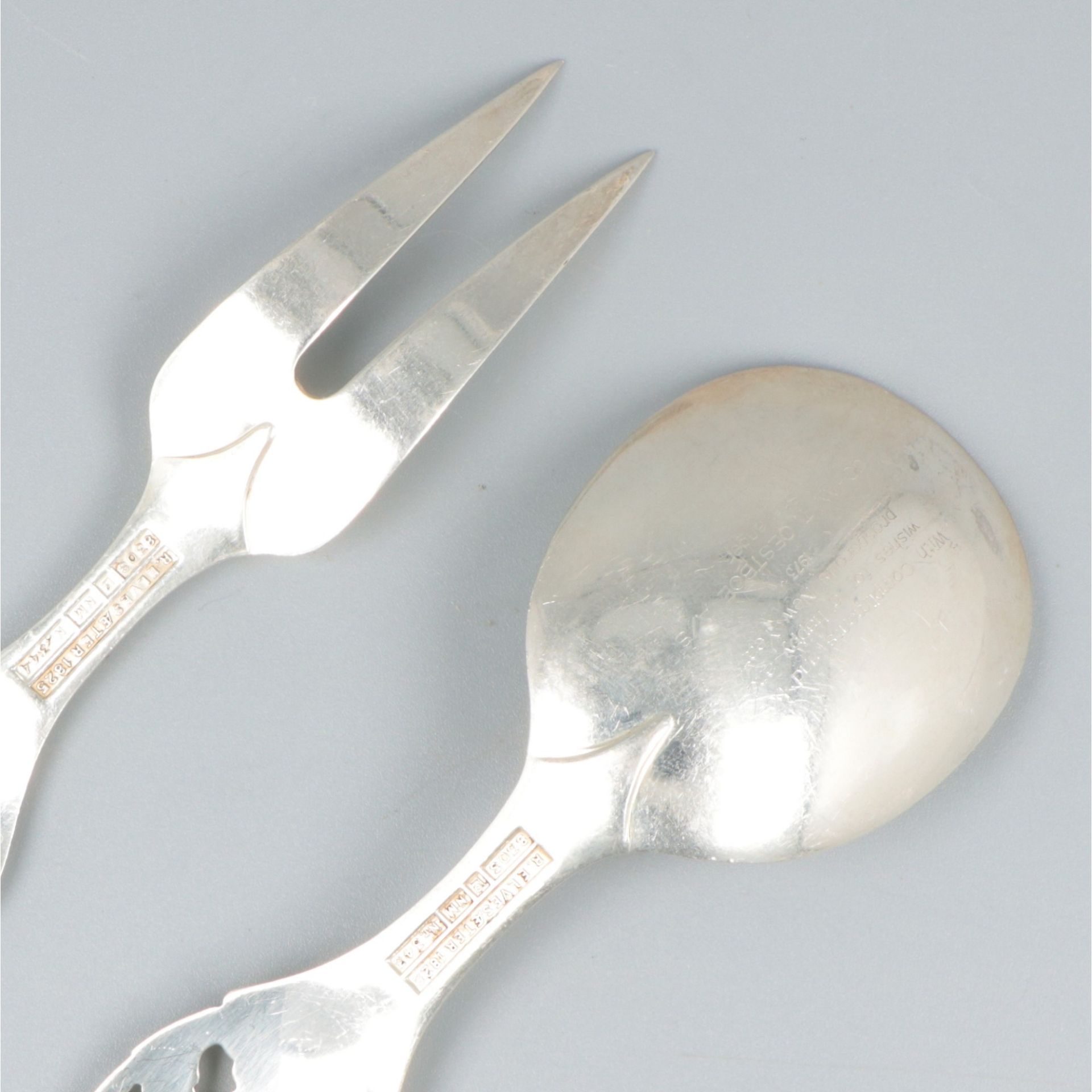 Jam spoon (Elvesæter no. 343) and serving fork (Elvesæter no. 344) (design by Brødrene Lohne, 1954)  - Image 4 of 7