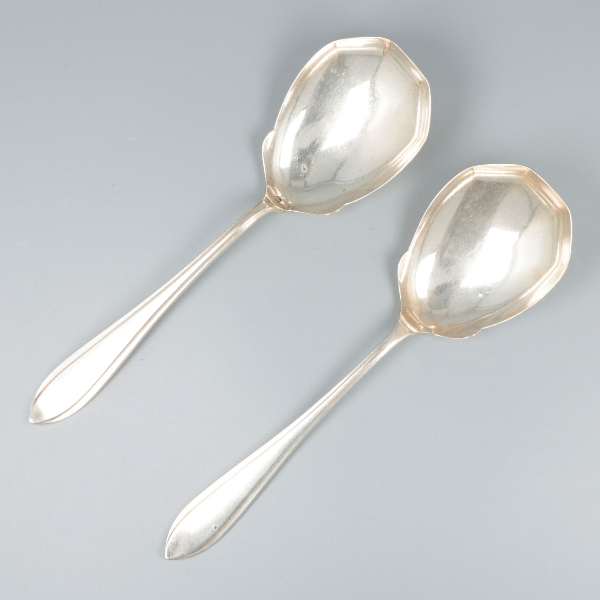 2-piece set of potato spoons silver.