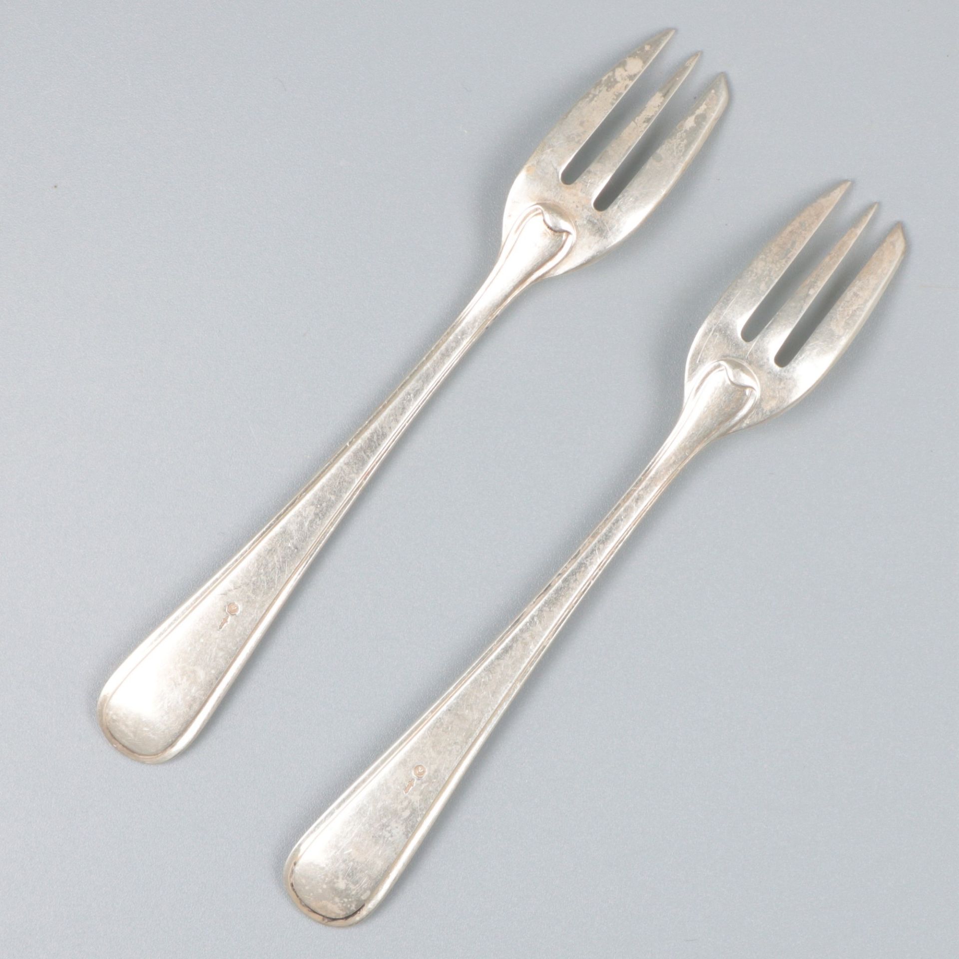 6-piece set of silver cake / pastry forks. - Bild 5 aus 6