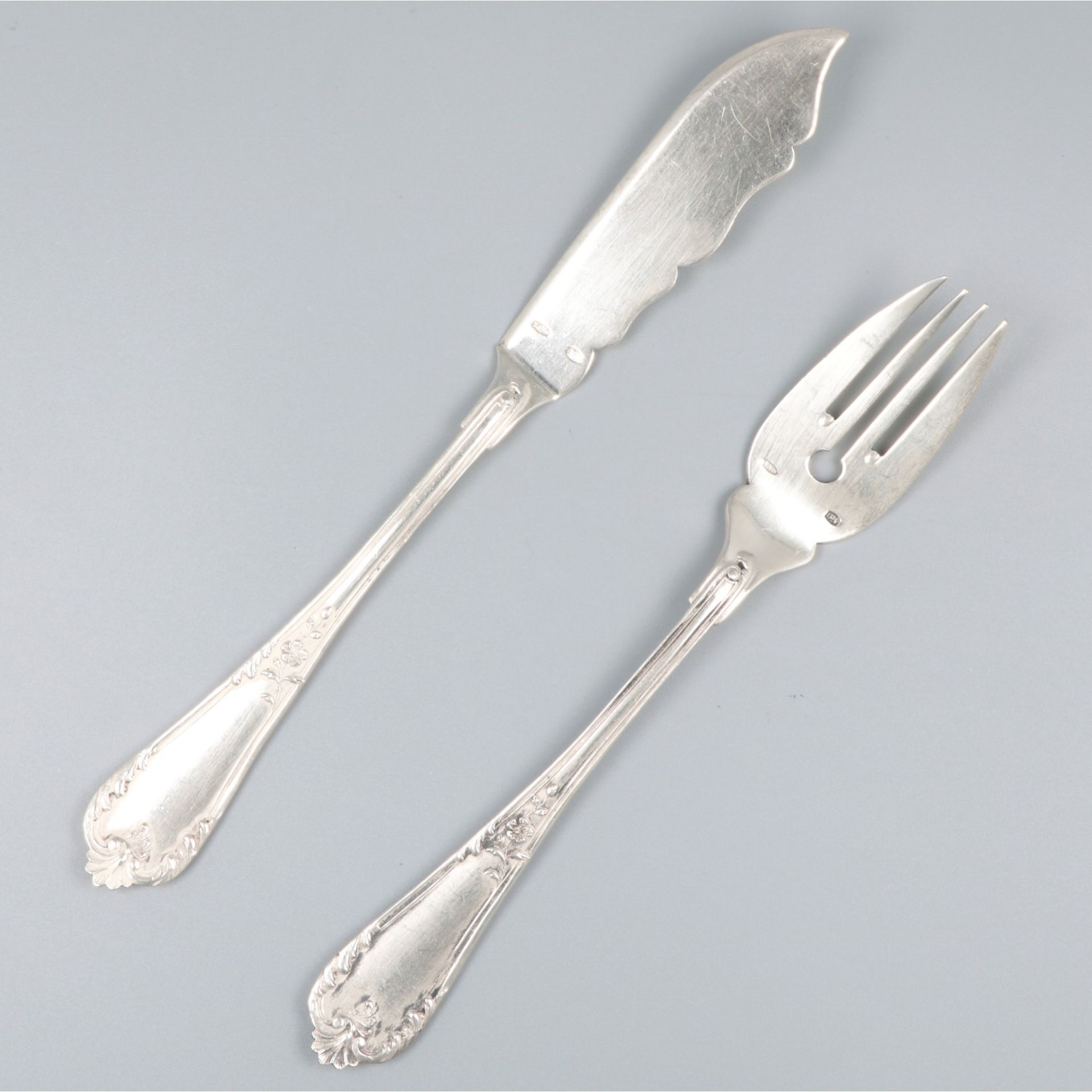 12-piece set fish cutlery silver. - Image 2 of 6