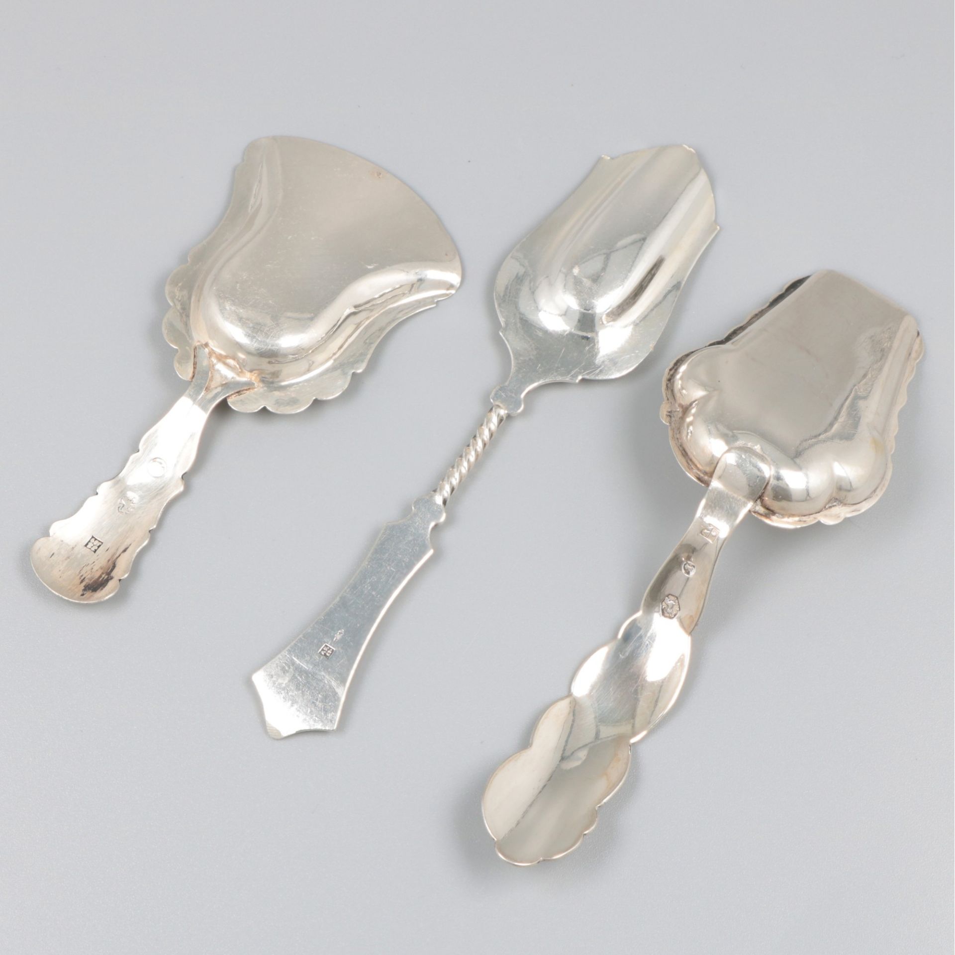 3-piece lot sugar / tea scoops silver. - Bild 6 aus 9