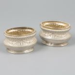 2-piece set of salt cellars (Paul Devaux, Paris ca. 1905) silver.