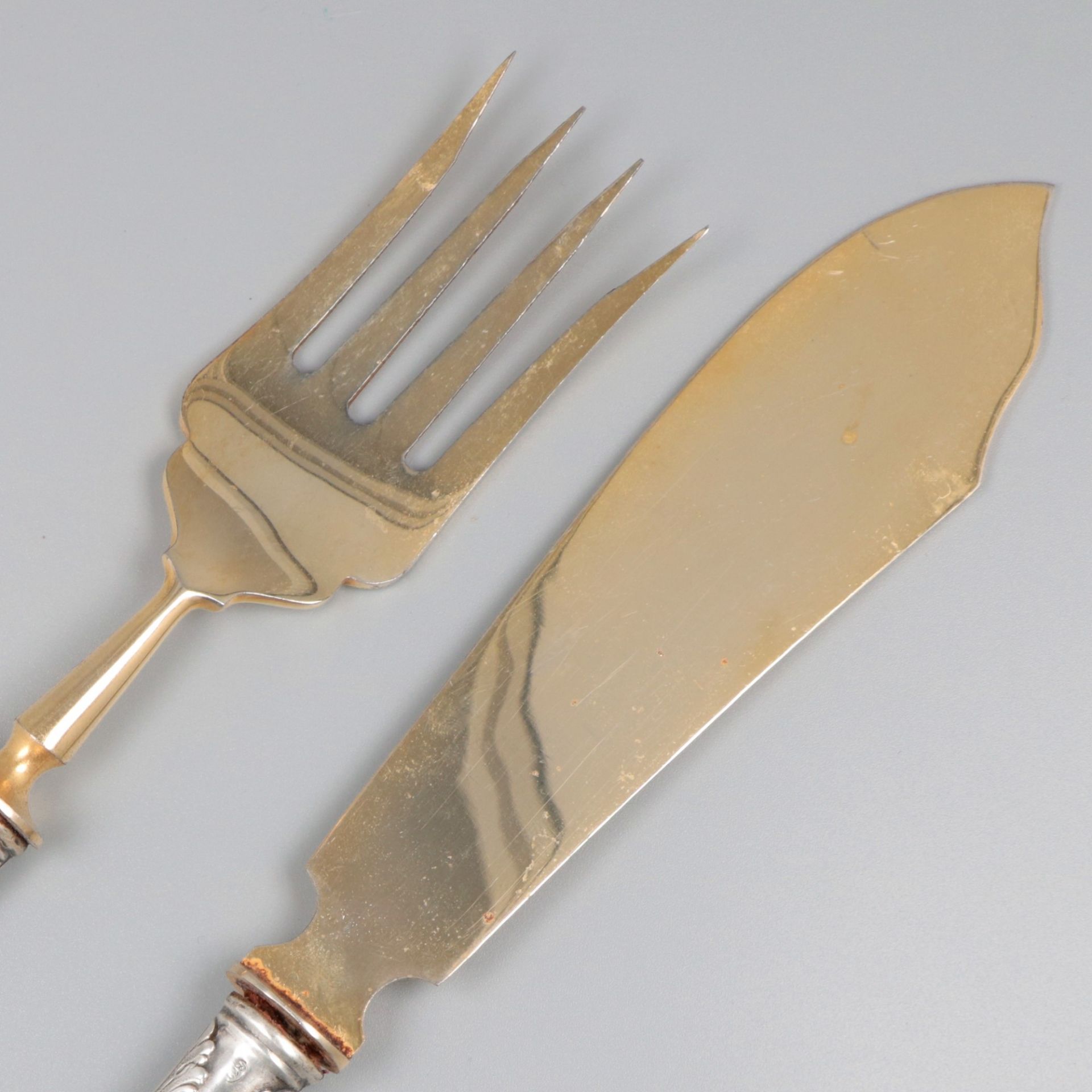 Fish cutlery silver. - Image 4 of 6