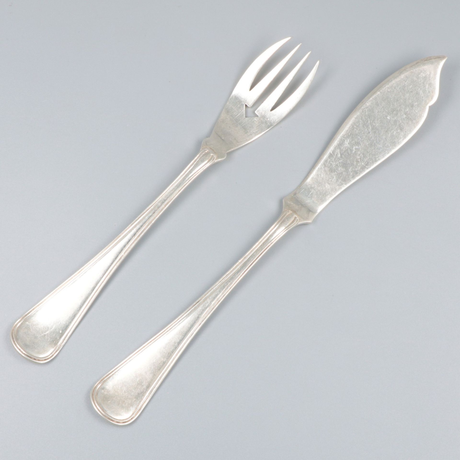 12-piece fish cutlery set silver. - Image 2 of 9