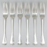 6-piece set of silver dinner forks.