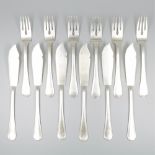 12-piece fish cutlery, silver.