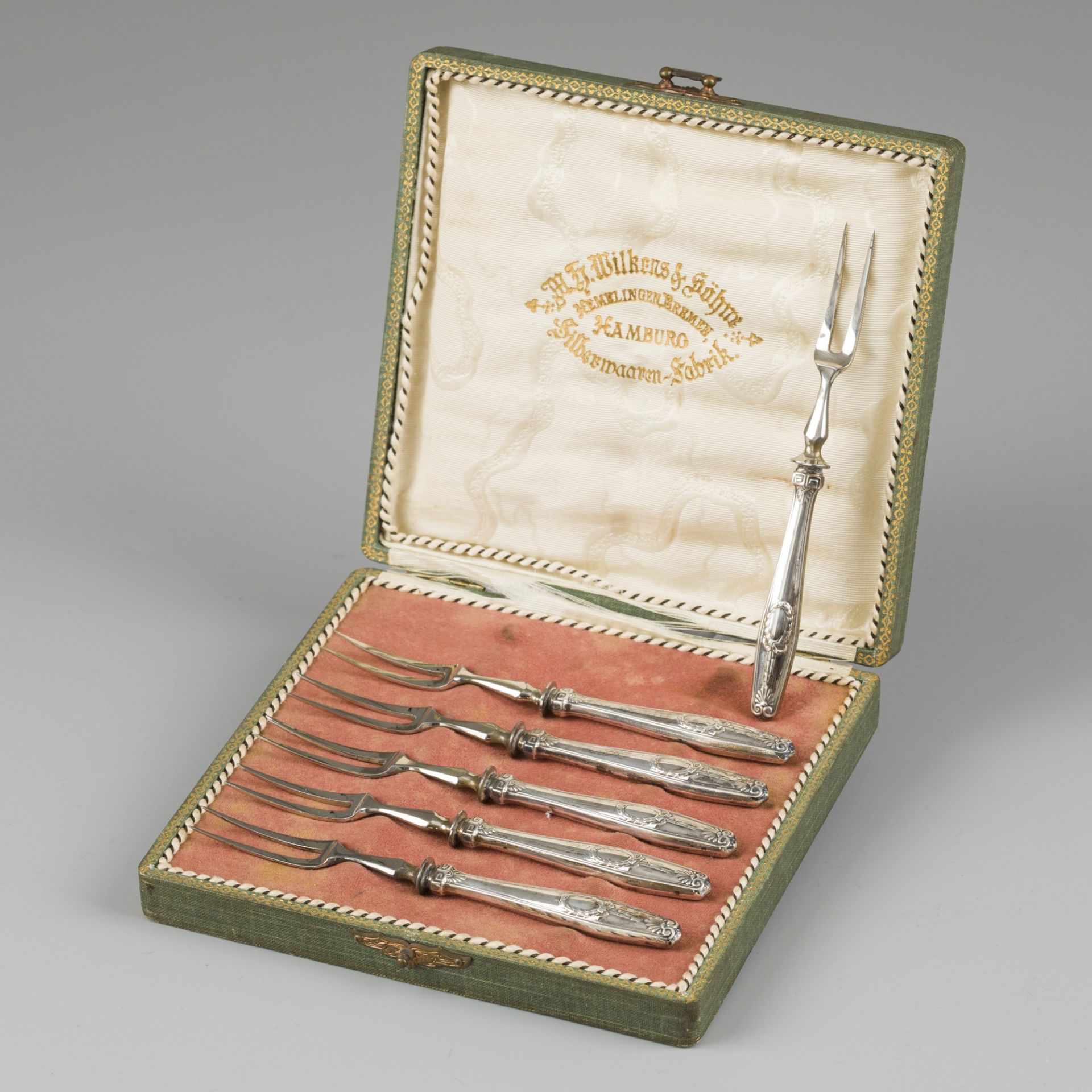 6-piece set of forks, silver. - Bild 2 aus 3