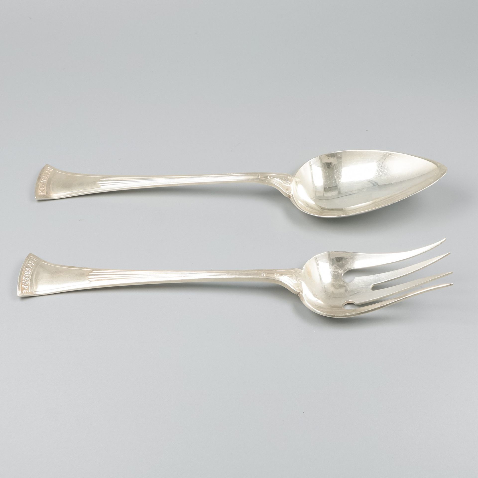 Salad servers silver. - Image 3 of 6