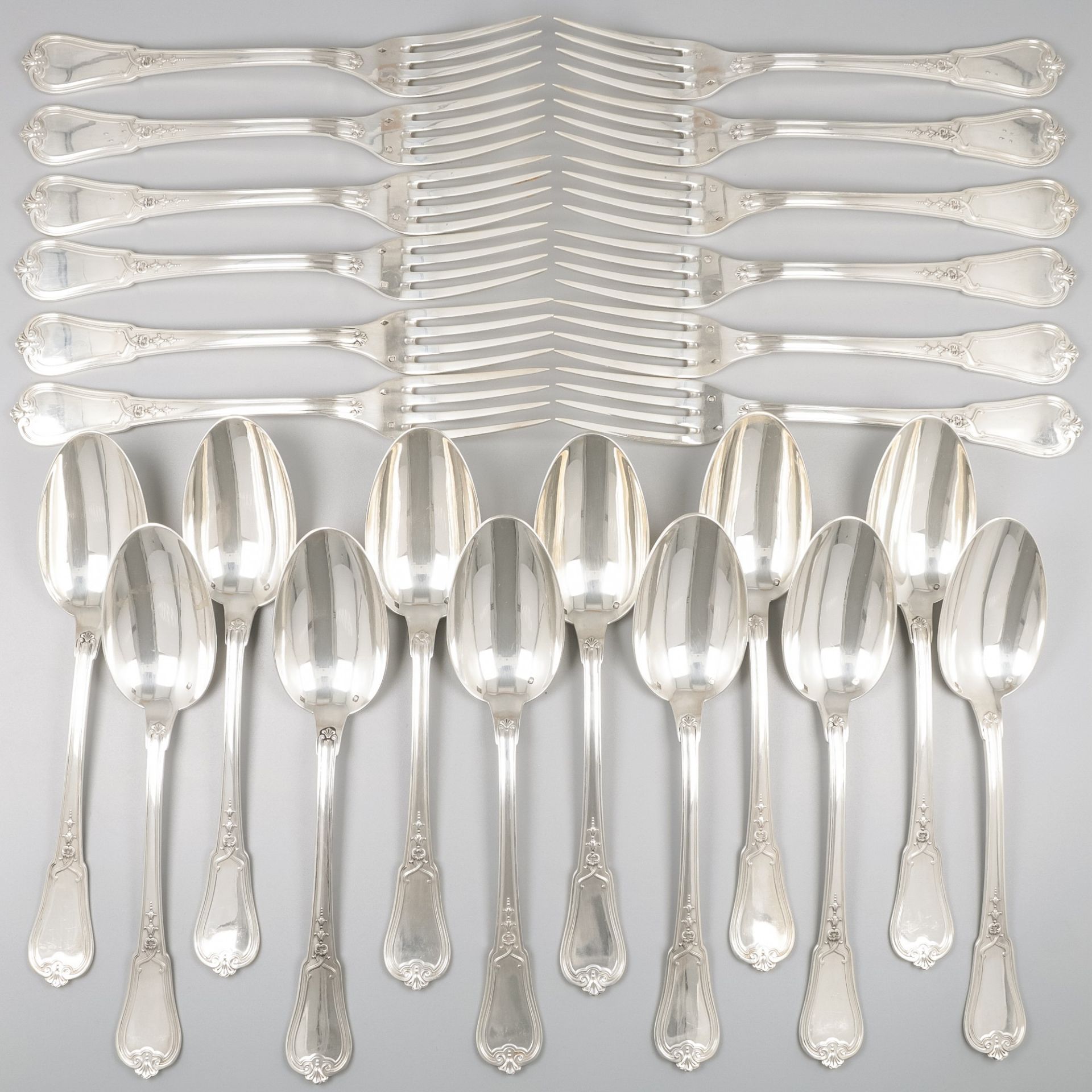 24-piece silver cutlery set. - Bild 3 aus 9