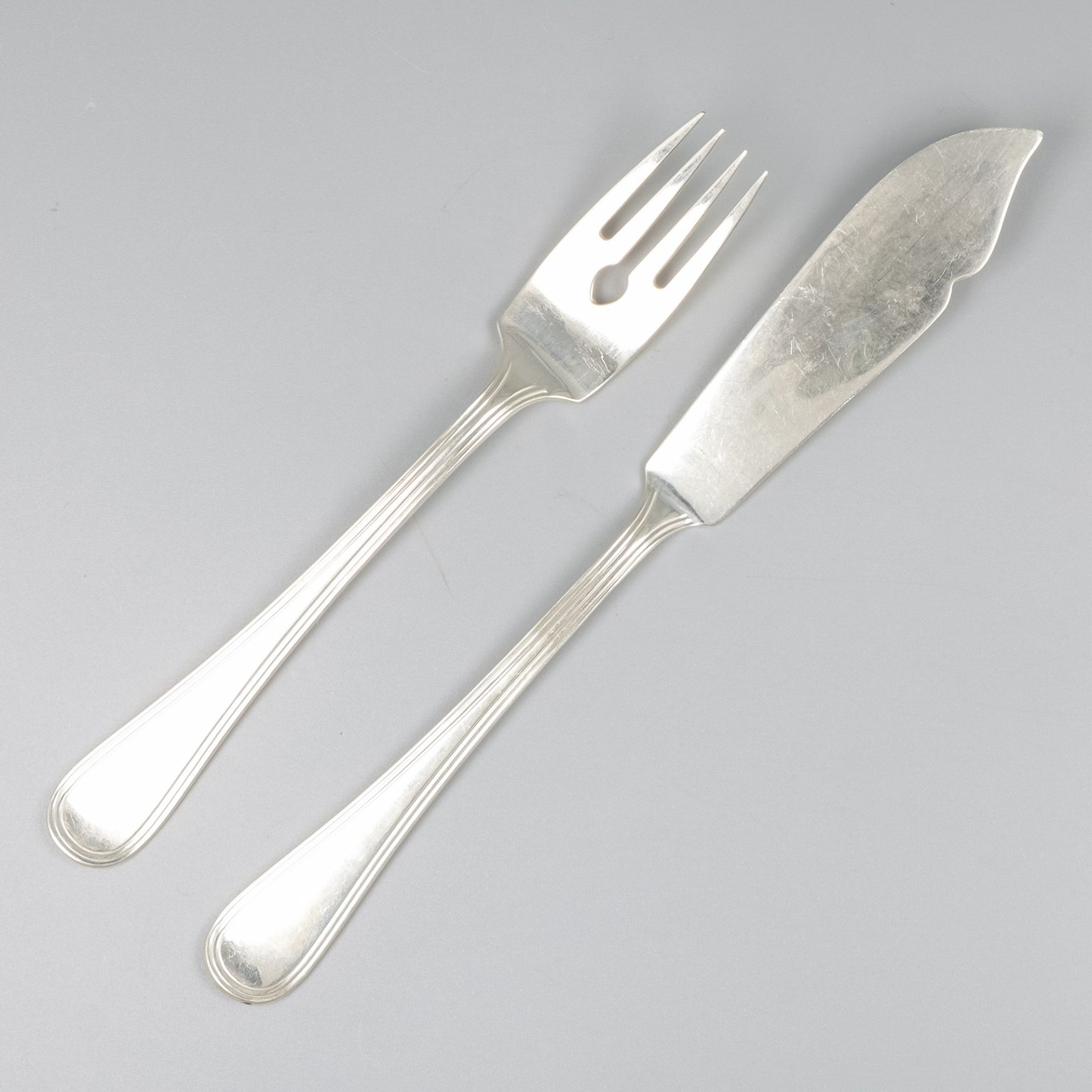 12-piece fish cutlery, silver. - Image 2 of 6