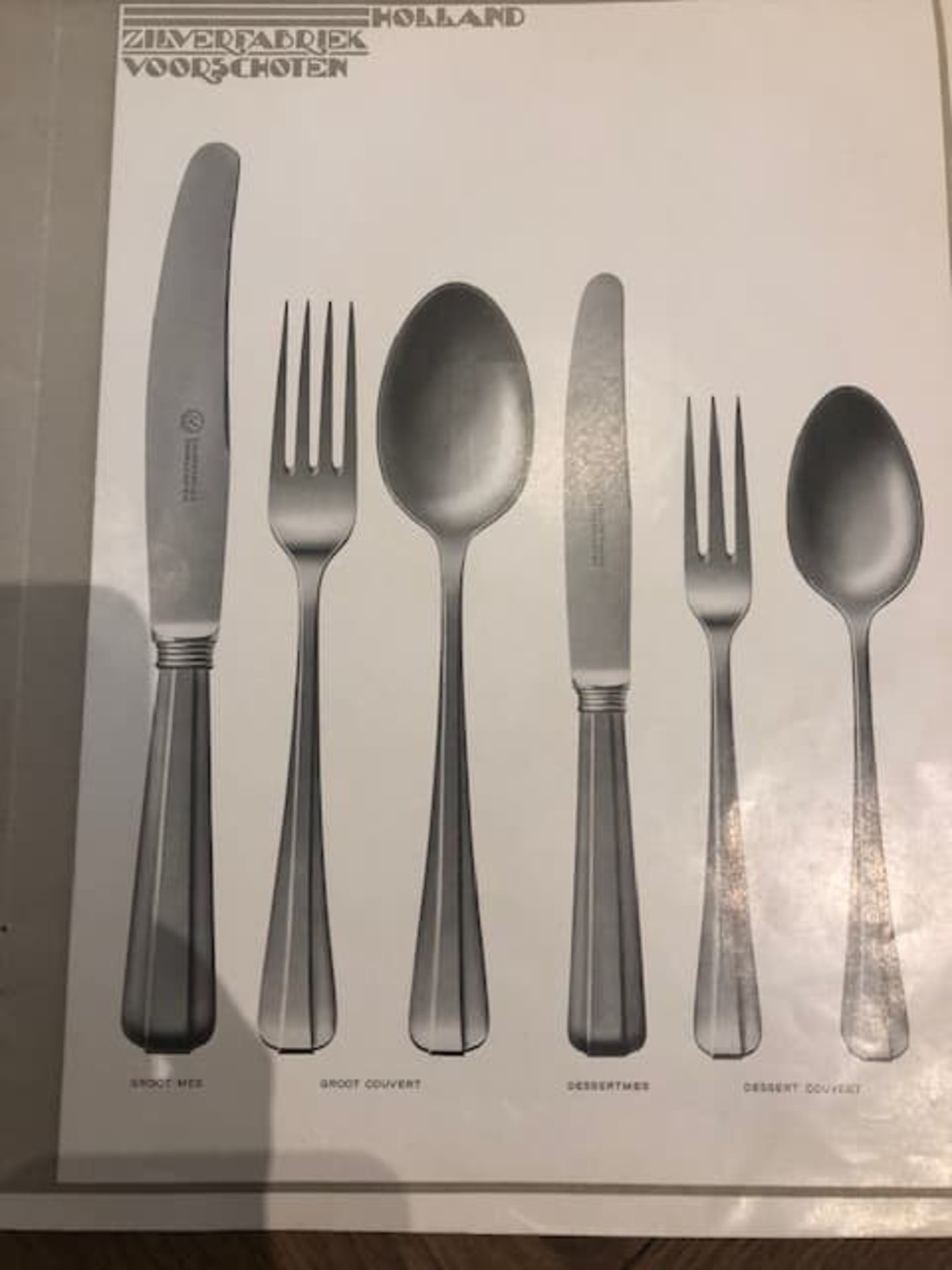 12-piece fish cutlery, model 1064 by Christa Ehrlich (1903-1995) for Zilverfabriek-Voorschoten, silv - Image 5 of 8