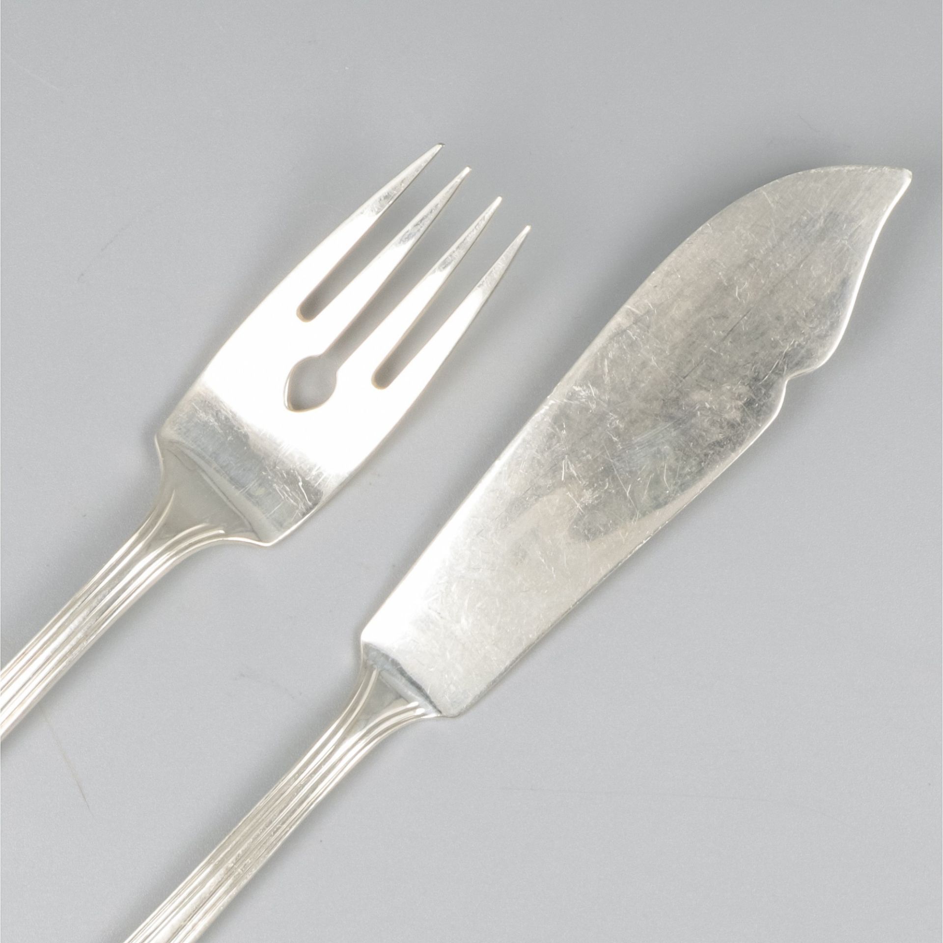 12-piece fish cutlery, silver. - Image 4 of 6