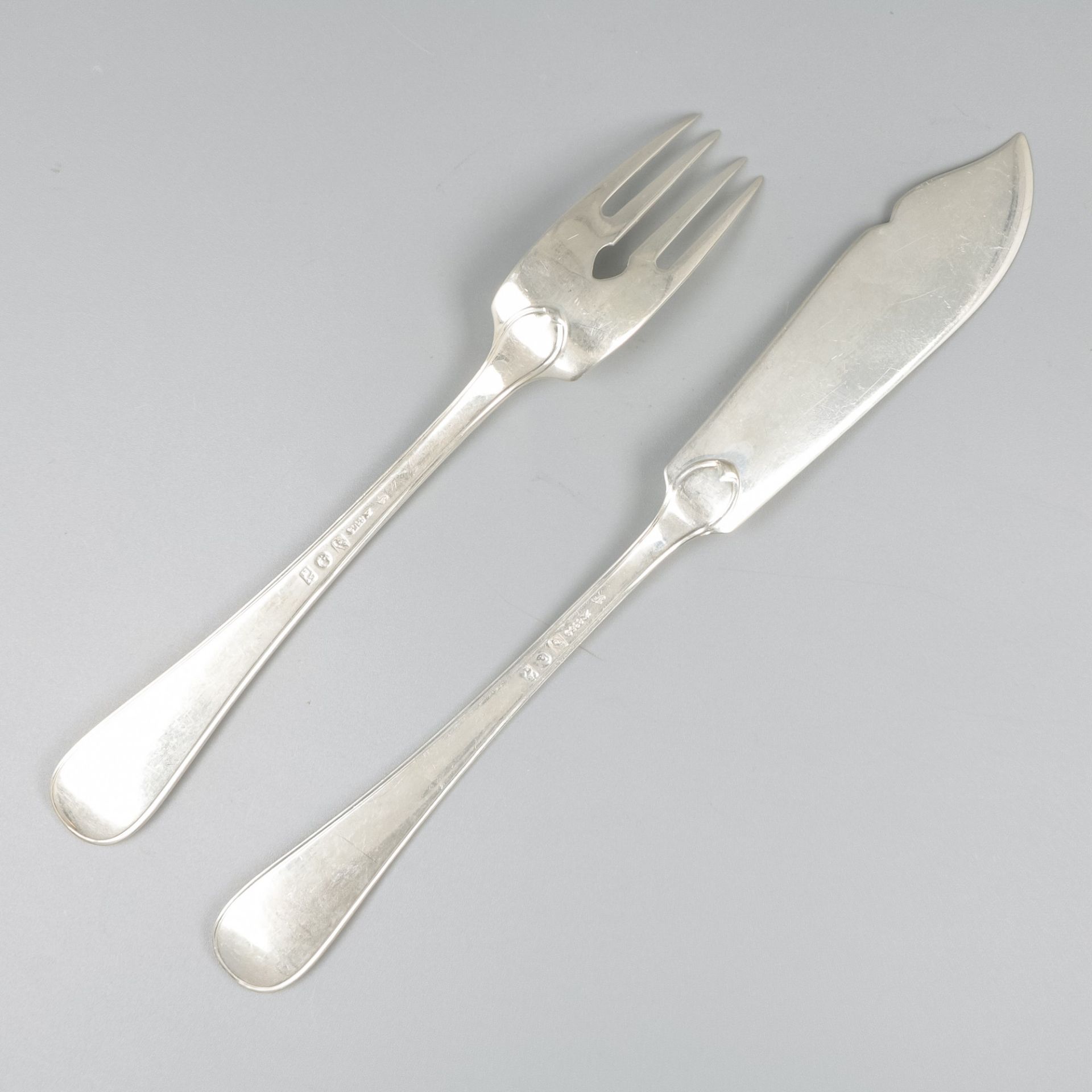 12-piece fish cutlery, silver. - Image 3 of 6