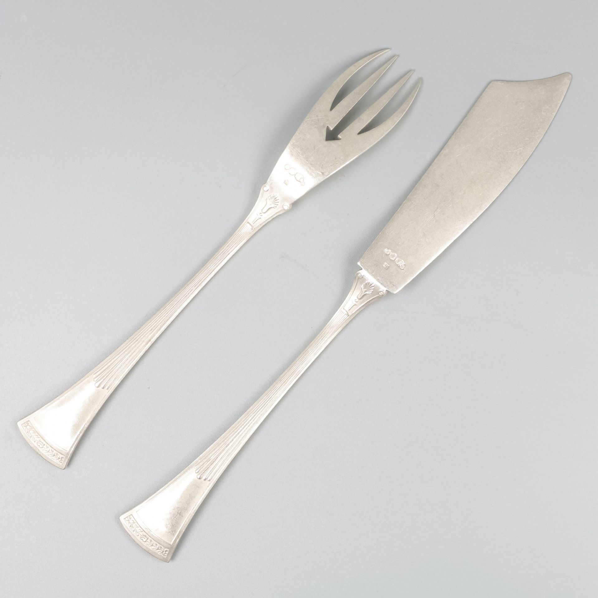 12-piece fish cutlery, silver. - Bild 3 aus 6