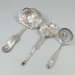 3-piece lot of silver sifter spoons.