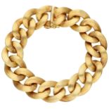 18K Yellow gold matted / shiny link bracelet.