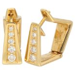 14K Yellow gold trapezoidal folding earrings set with approx. 0.30 ct. diamond.