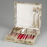 24-piece cutlery set, France ca. 1875-80, silver.