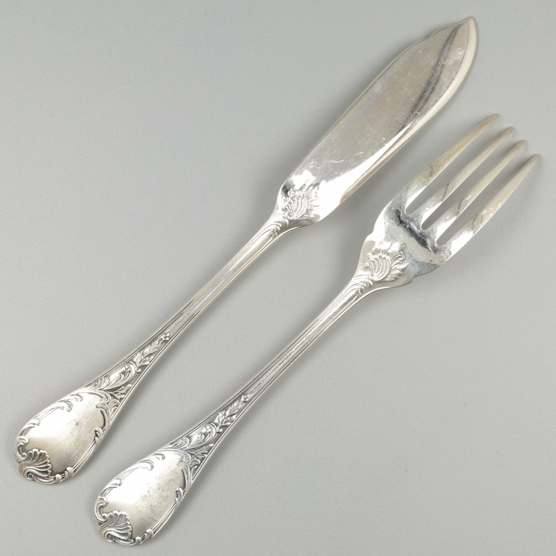 Christofle 12-piece set fish cutlery, model Marly, silver-plated.
 - Image 3 of 6
