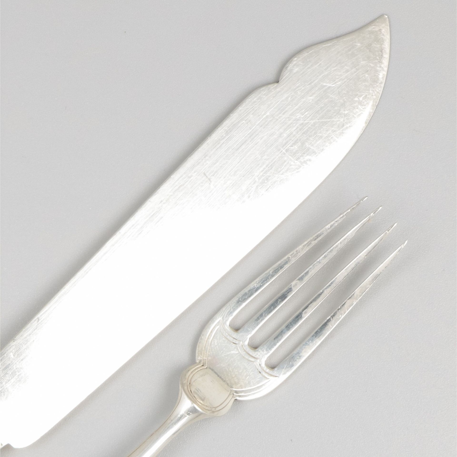 24-piece set fish cutlery, silver. - Image 7 of 9