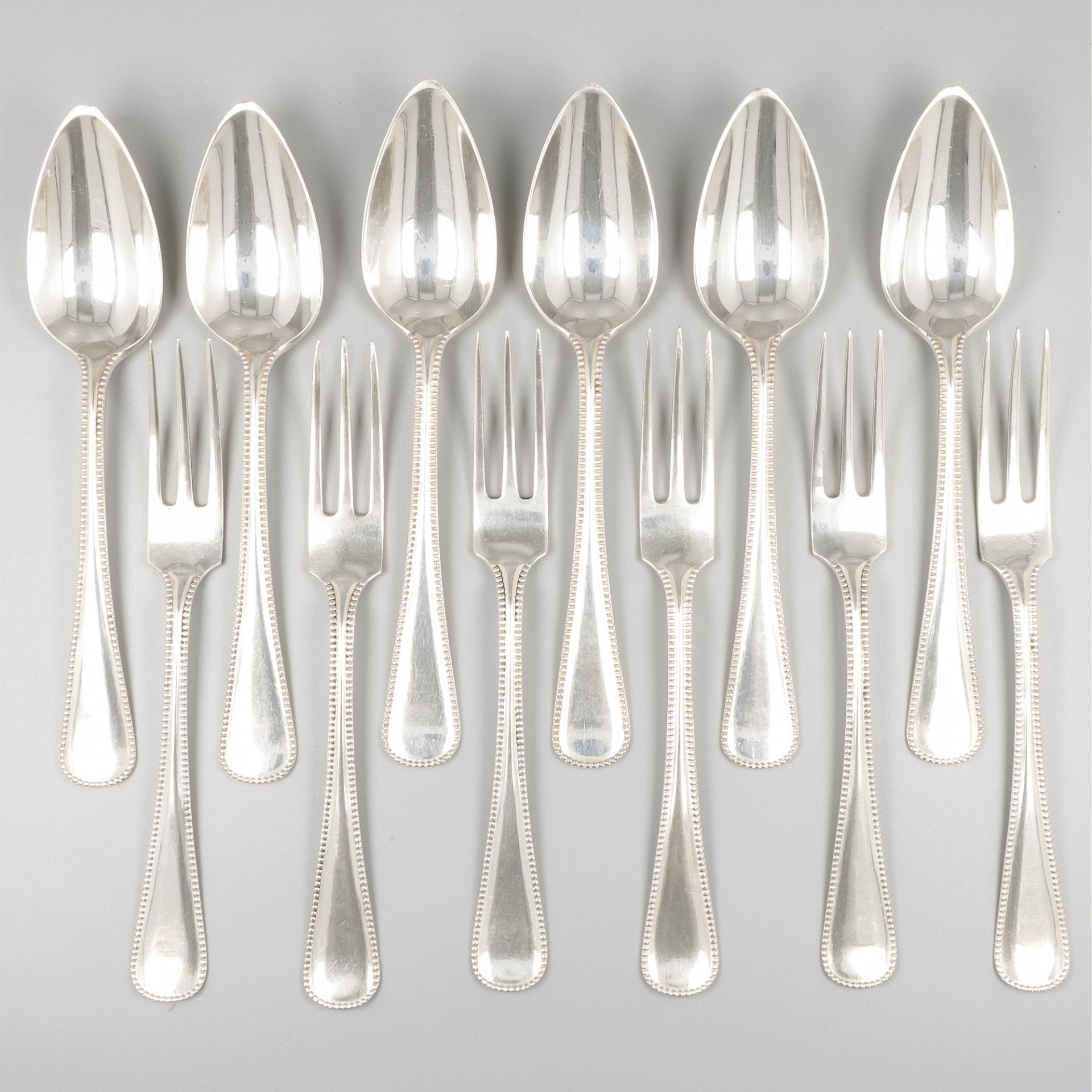 12-piece cutlery set, silver. - Bild 3 aus 8