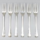 6-piece set of forks, silver.