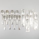 Christofle 12-piece set of coffee / teaspoons, model Albi, silver-plated.