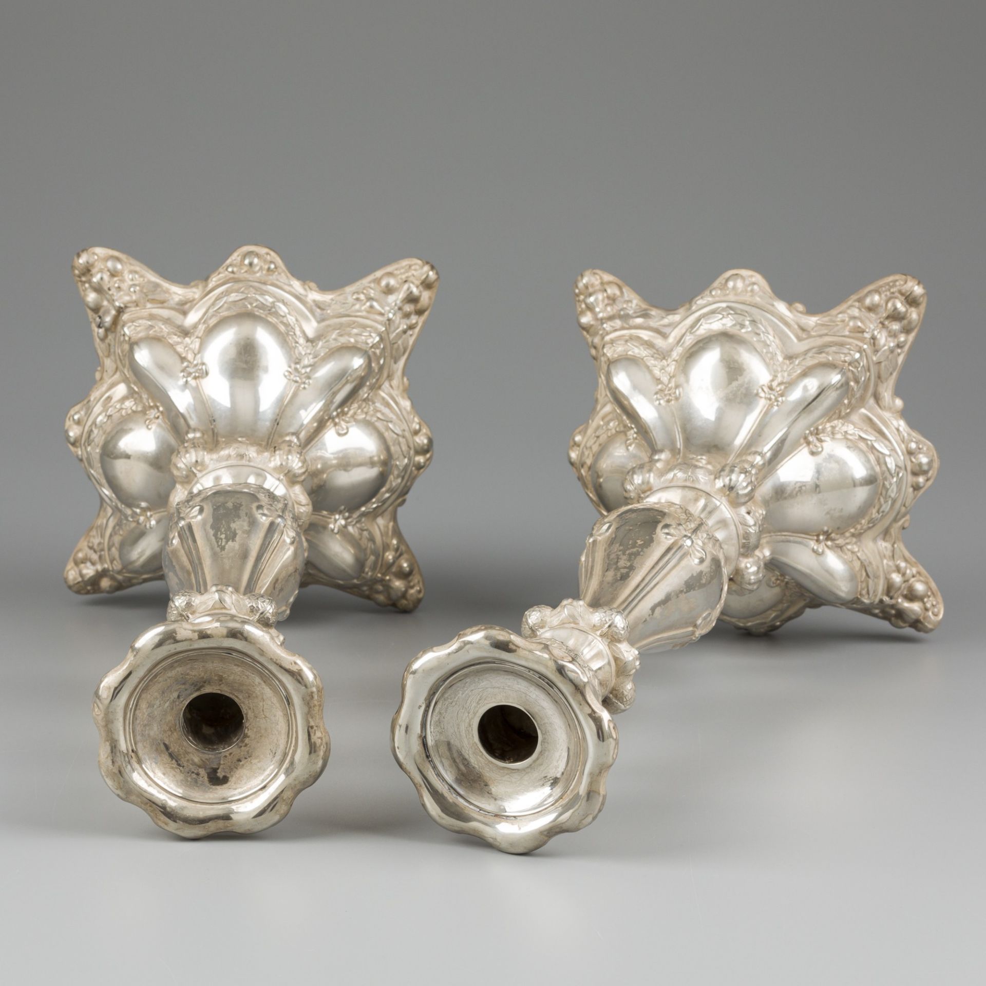 2-piece set of candlesticks (Kiev, ca. 1880-85), silver. - Bild 2 aus 6