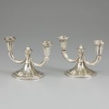 2-piece set of candlesticks, silver.