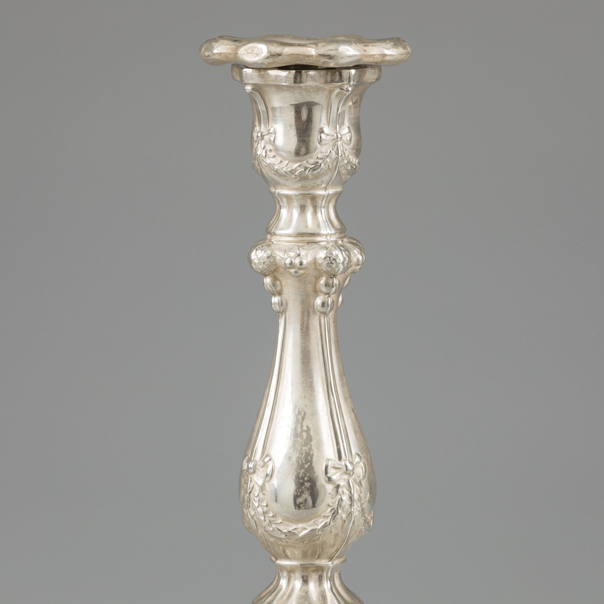 2-piece set of candlesticks (Kiev, ca. 1880-85), silver. - Image 4 of 6