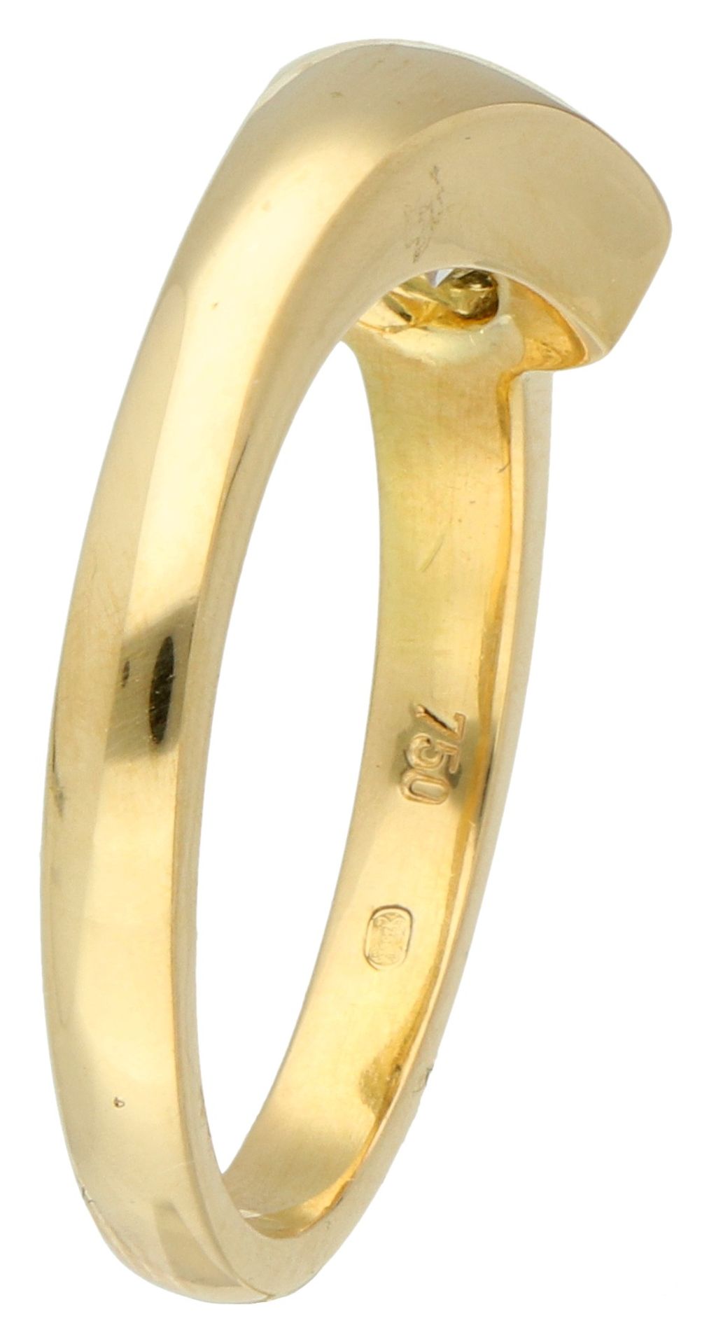 18K Yellow gold ring set with approx. 0.38 ct. diamond. - Bild 2 aus 2