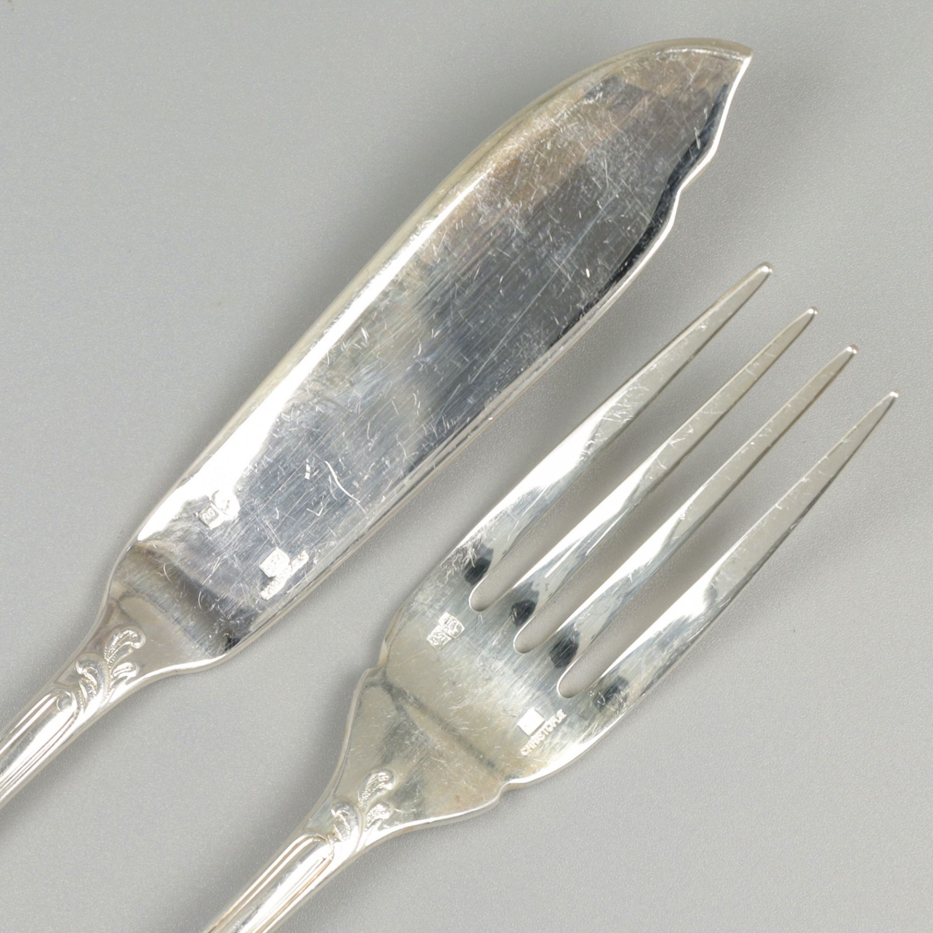 Christofle 12-piece set fish cutlery, model Marly, silver-plated.
 - Image 5 of 6