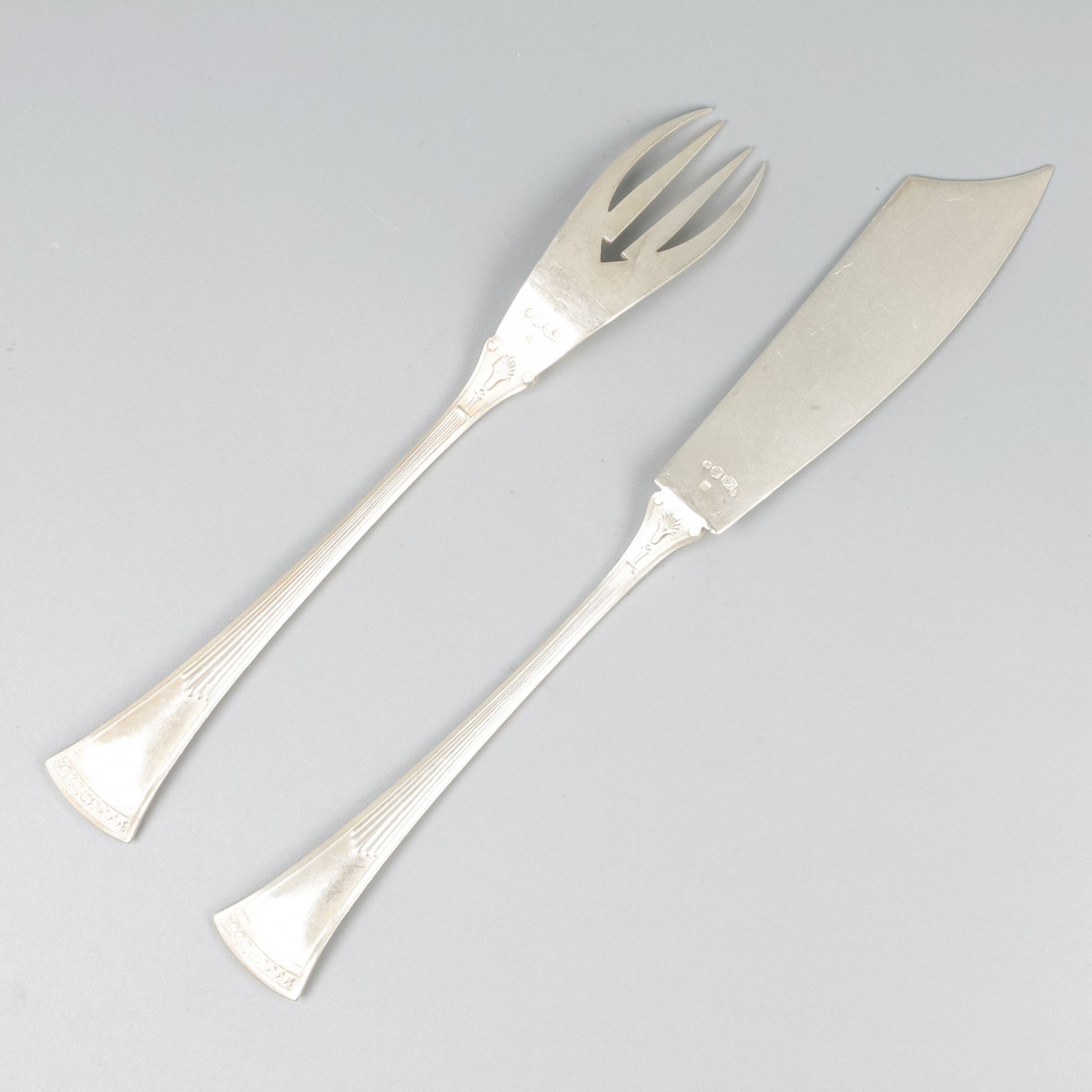 12-piece fish cutlery, silver. - Image 3 of 6