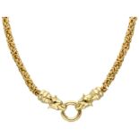 18K Yellow gold king chain with panther head clasp with diamond eyes.