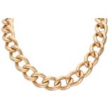 Long and heavy 14K rose gold anchor link necklace.