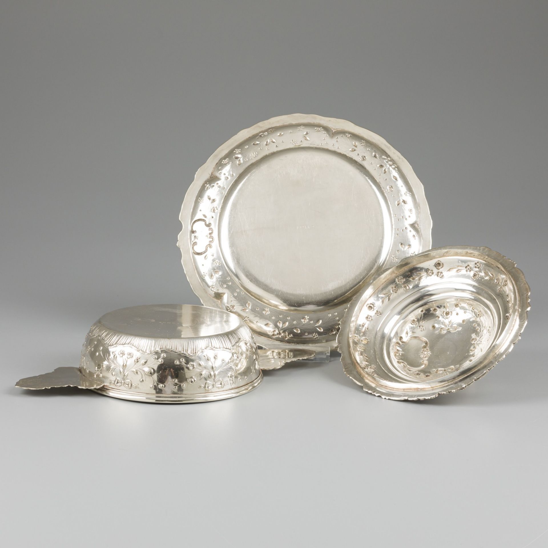 Covered dish with saucer, silver. - Image 5 of 6