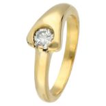 18K Yellow gold ring set with approx. 0.38 ct. diamond.