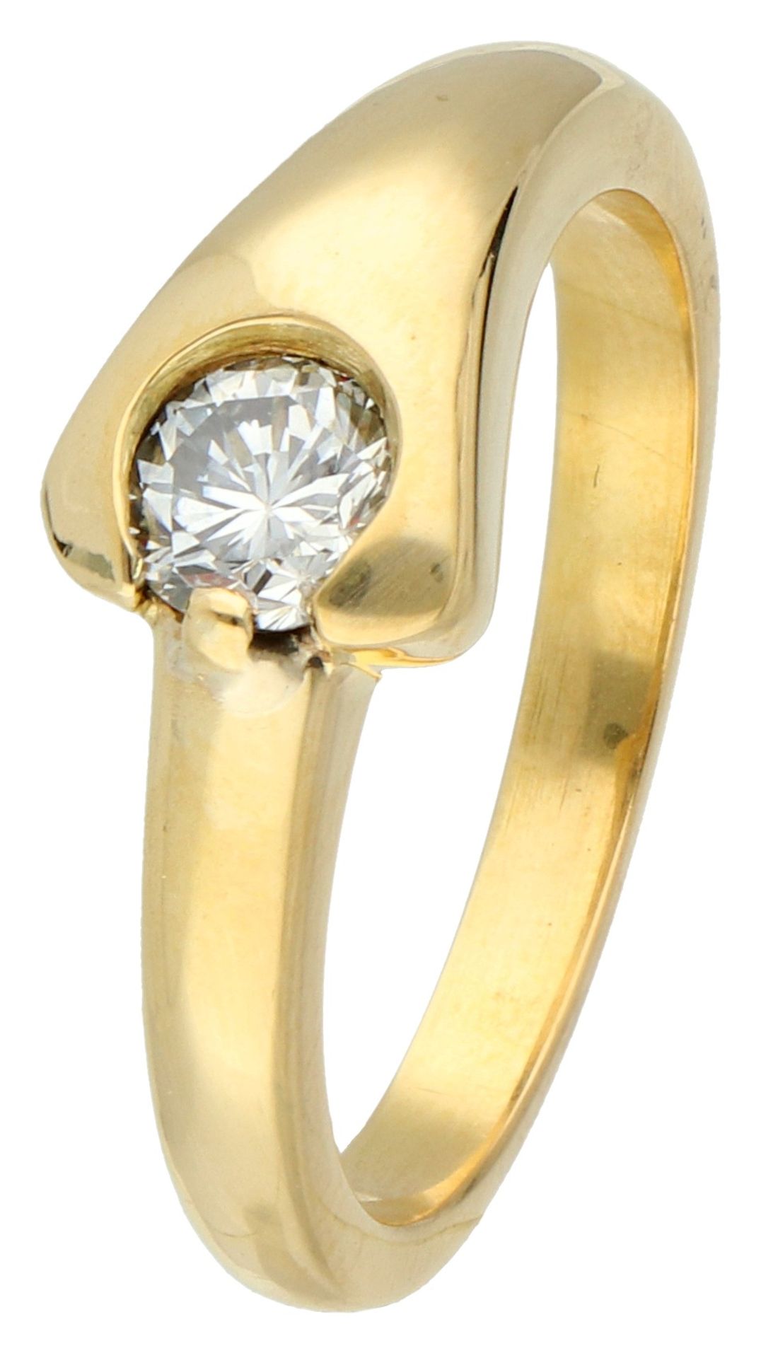 18K Yellow gold ring set with approx. 0.38 ct. diamond.