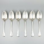 6-piece set of silver dinner spoons.