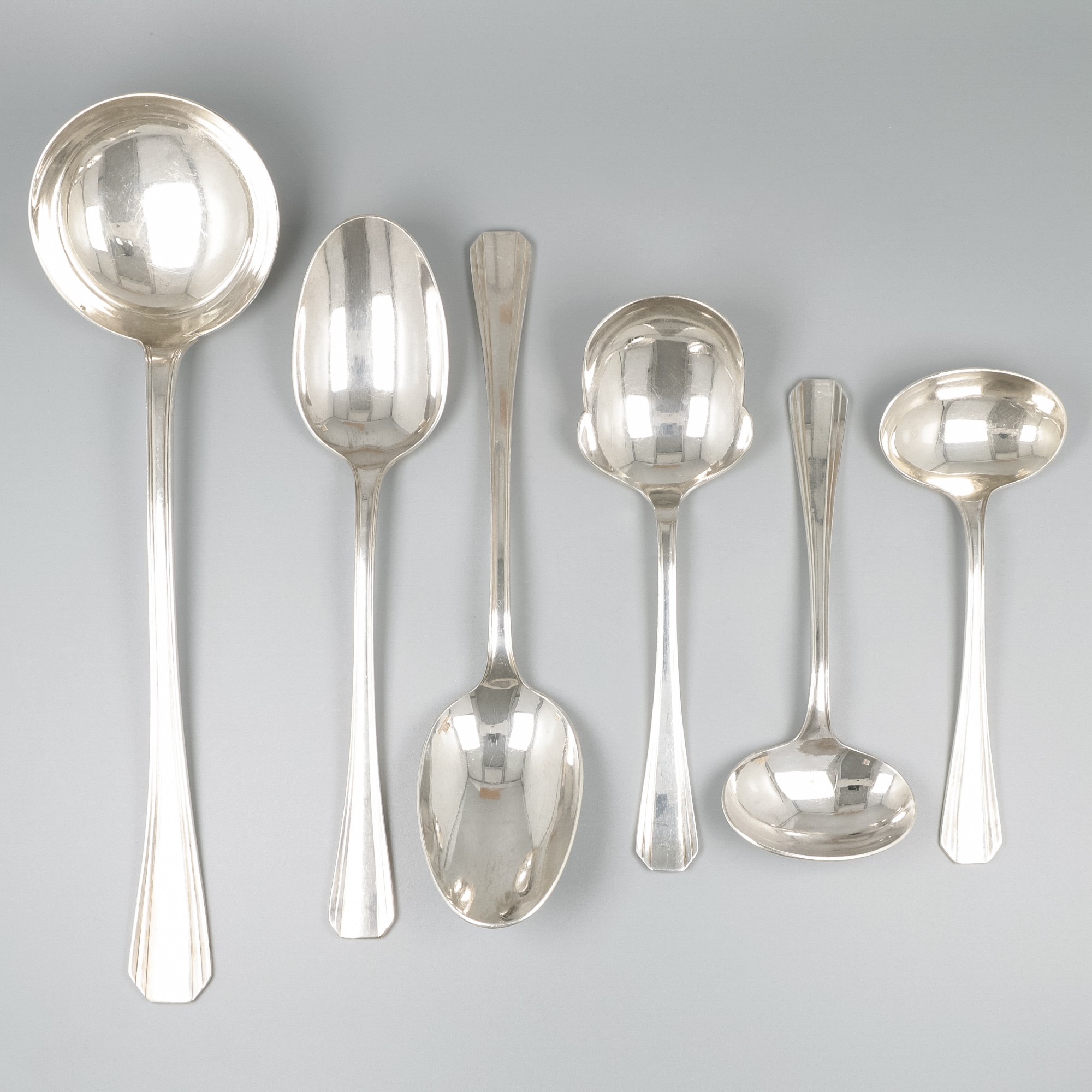 Christofle 6-piece set of servingware, model Boreal, silver-plated.